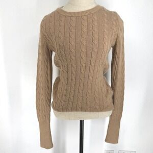 Gap Womens Fisherman Cable Knit Sweater Academia Preppy Crew Neck Pullover Small
